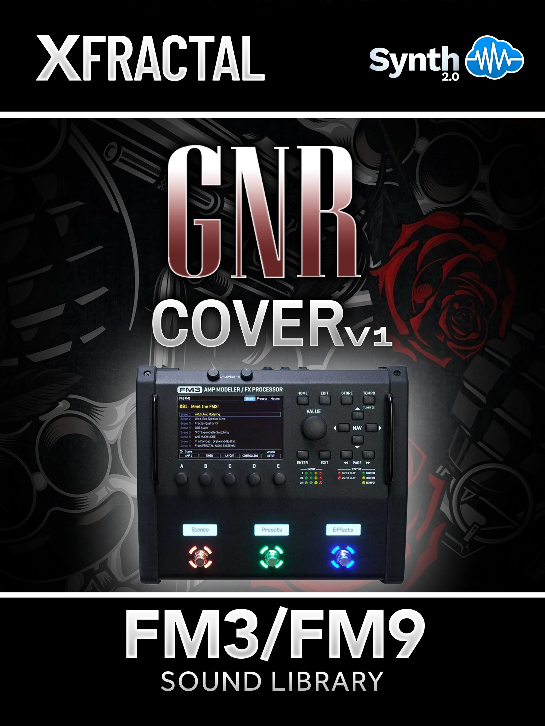 FRT008 - GNR Guns N' Roses Cover V1 - Fractal FM3 / FM9 ( 56 scenes )