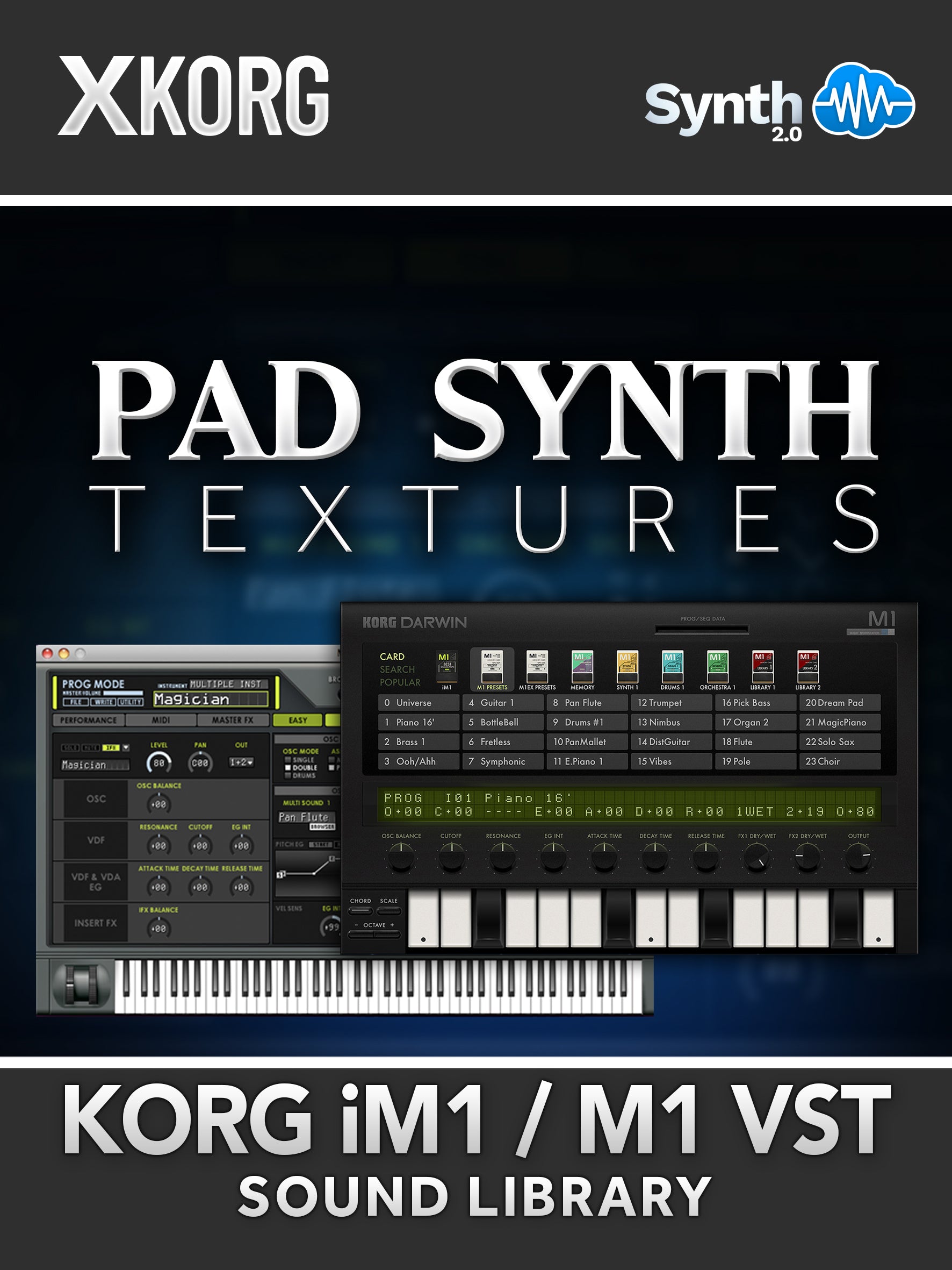 TPL062 - Pad Synth Textures - Korg iM1 - Korg M1 VST ( 50 presets )