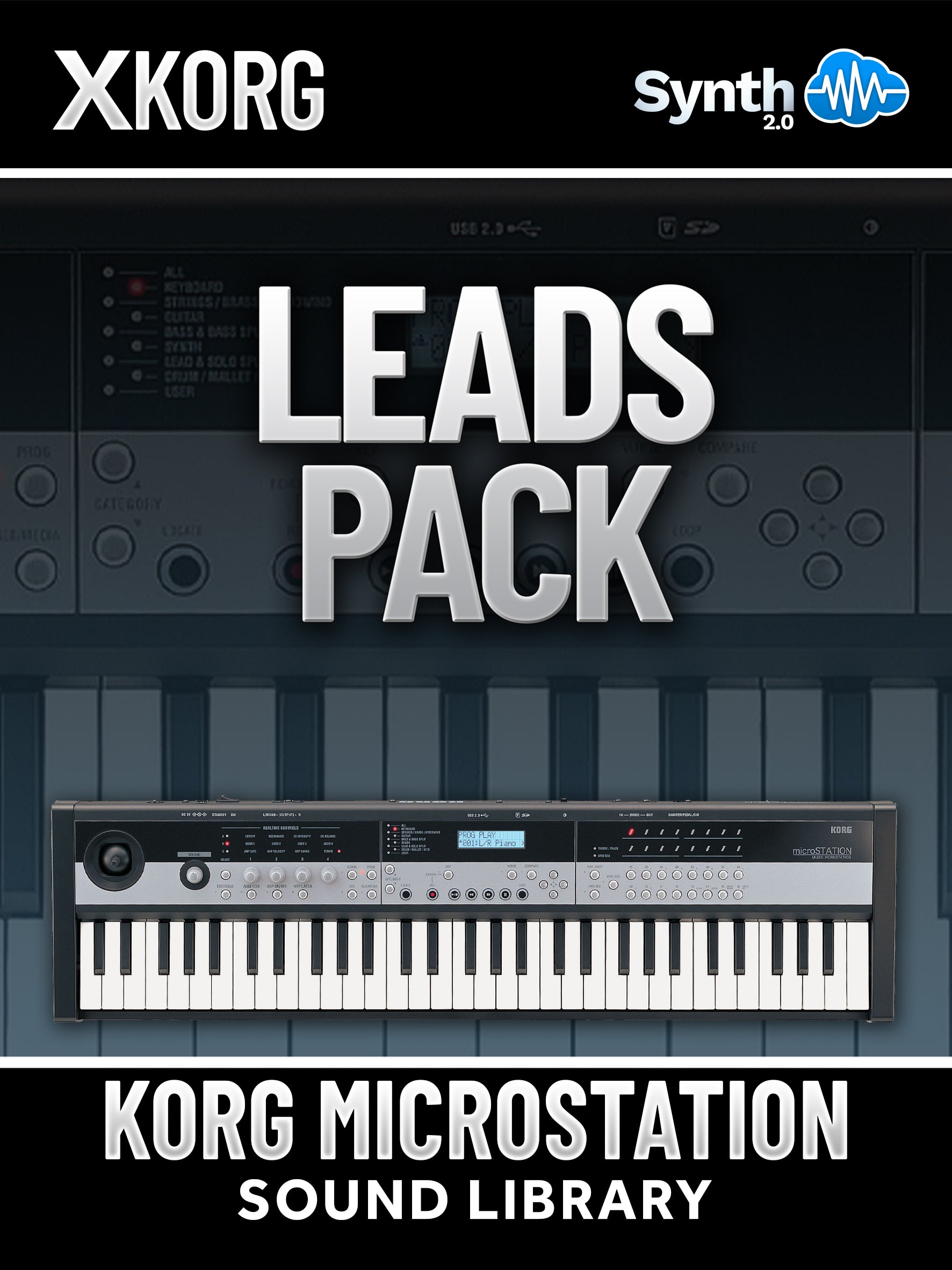 SCL078 - ( Bundle ) - Leads Pack + PF Cover Pack MKI - Korg Microstation ( 21 presets )
